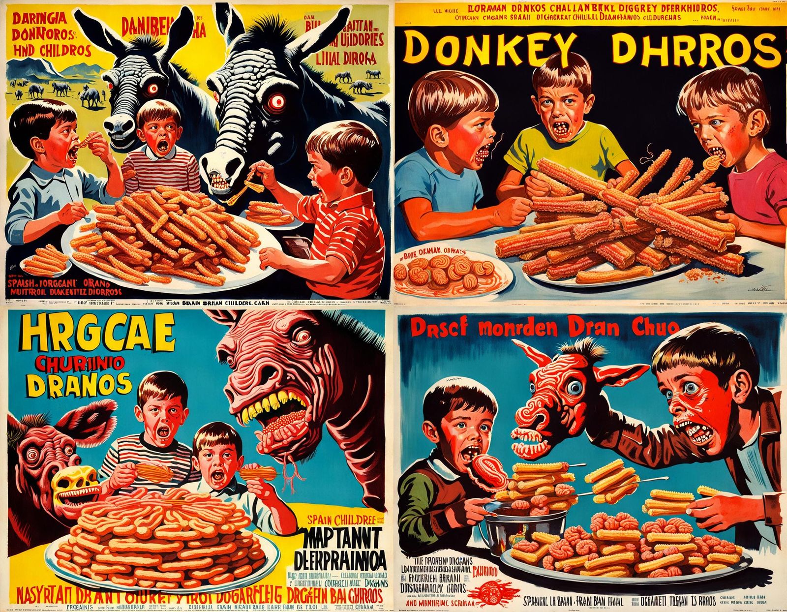 Retro Movie Poster: Mutant Children's Churro Feast