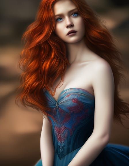 Witch with wavy red hair 10