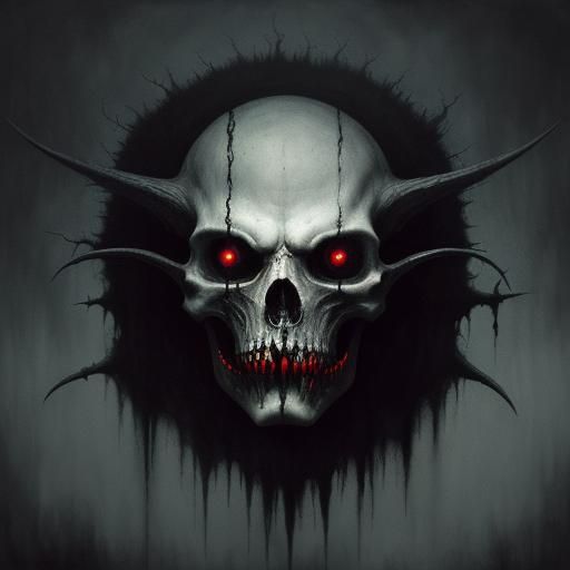 Demon Crawling Out of Painting in Dark Fantasy Art