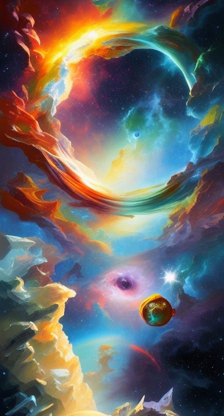 Godly Overlord of Time: Cosmic Digital Art