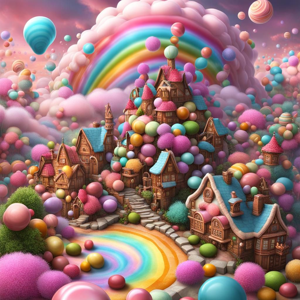 Candy Village: A Surreal Samsarapunk Landscape