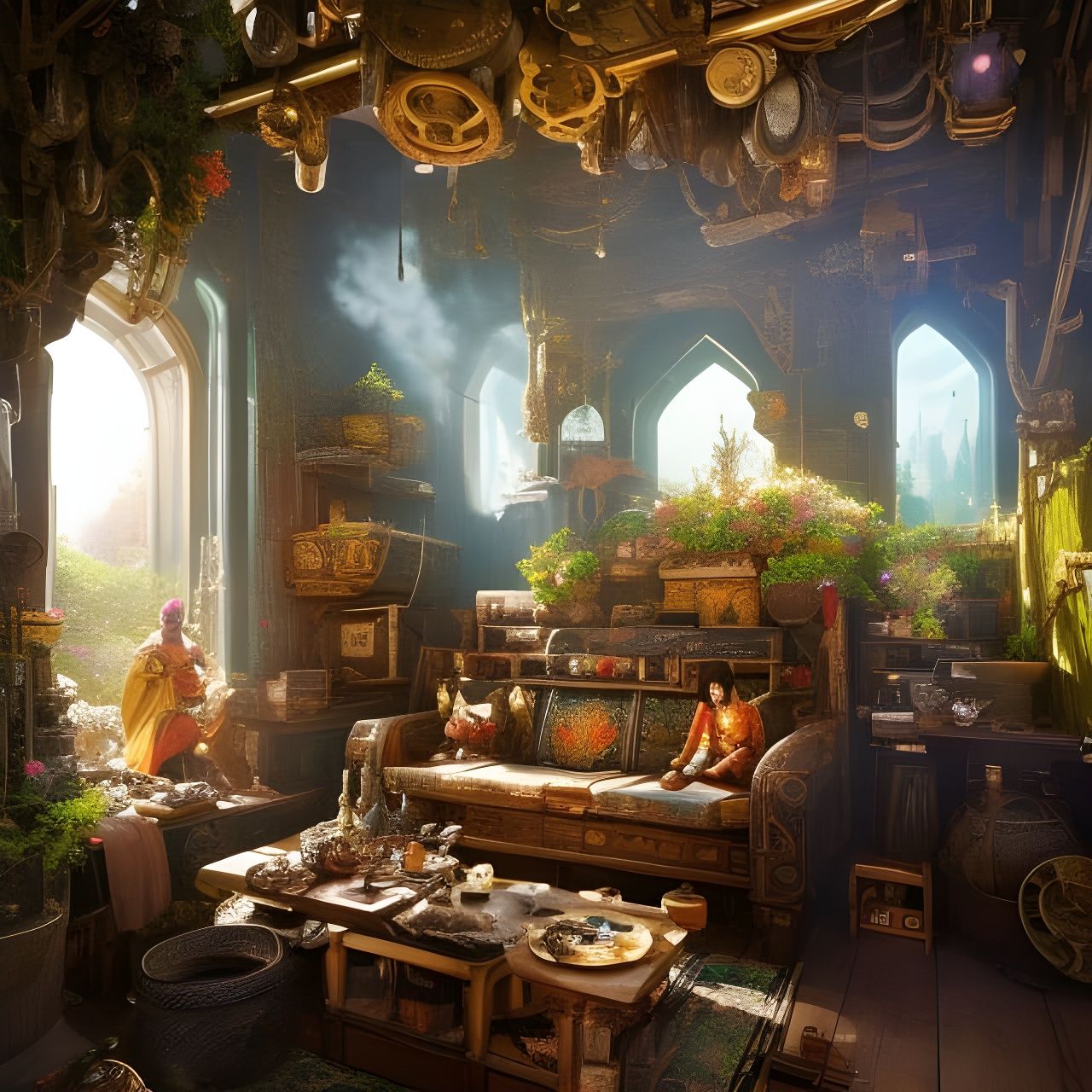 Steampunk Dwarven Living Space on Sunny Lakeside