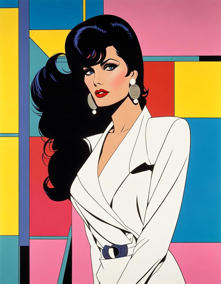 Nagel-Inspired Portrait in Art Deco Pop Art Style