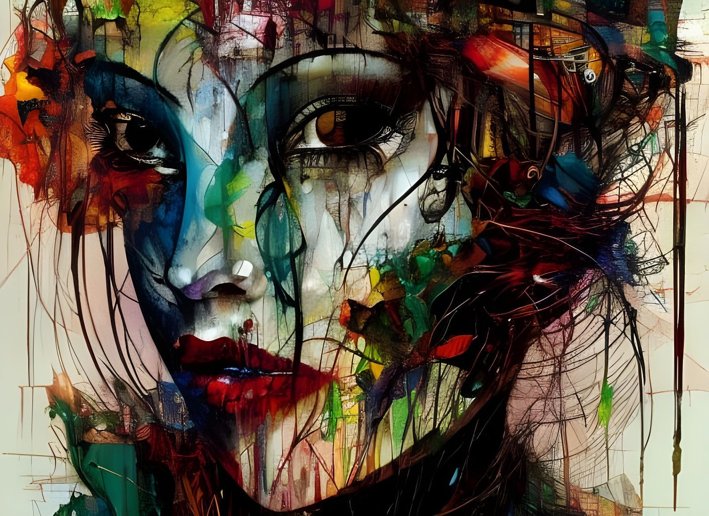 Neo-Impressionist Garbage Painting in Expressionist Style