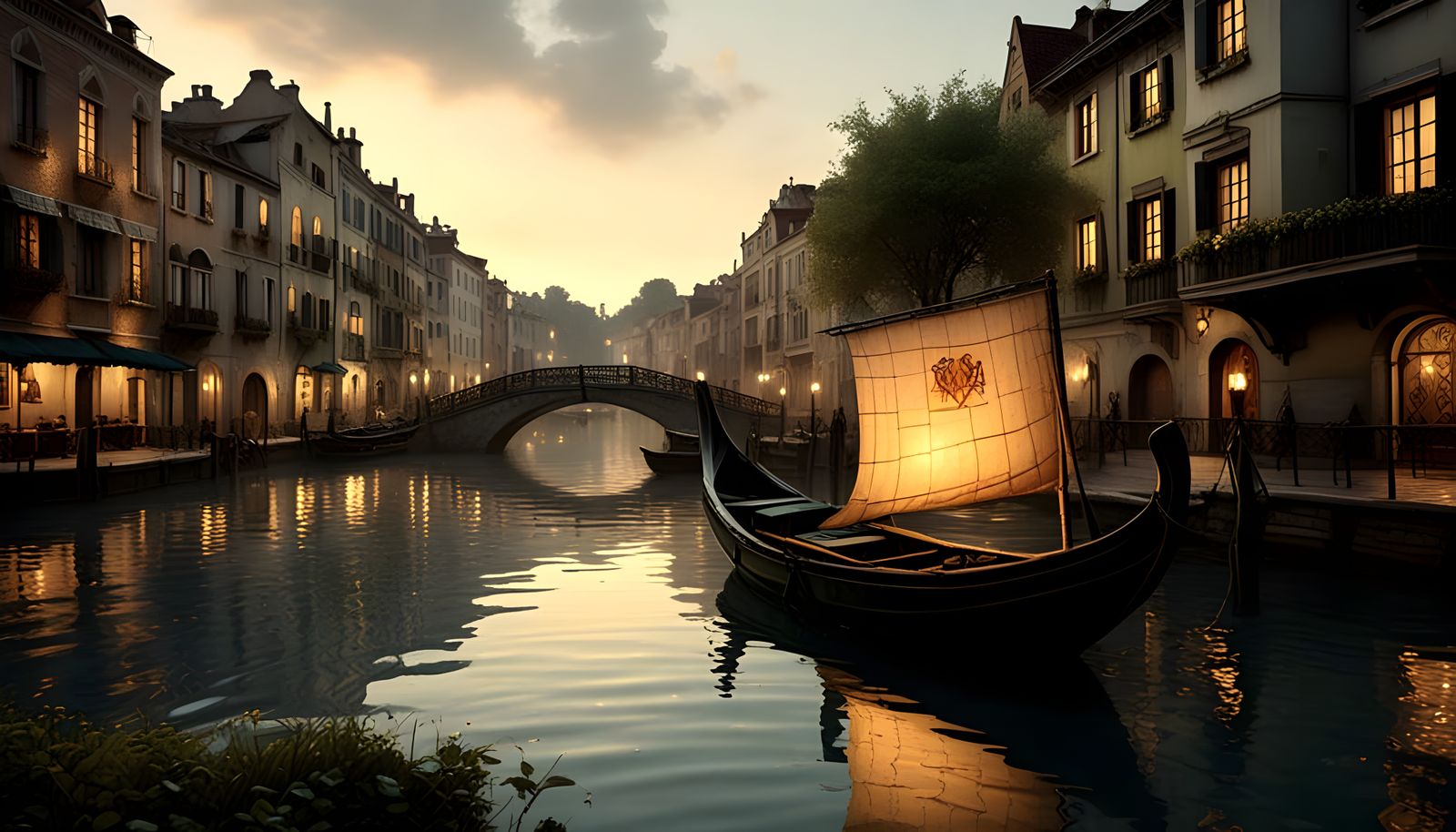 Whimsical Bridge in a Dreamy Fairy Tale Landscape