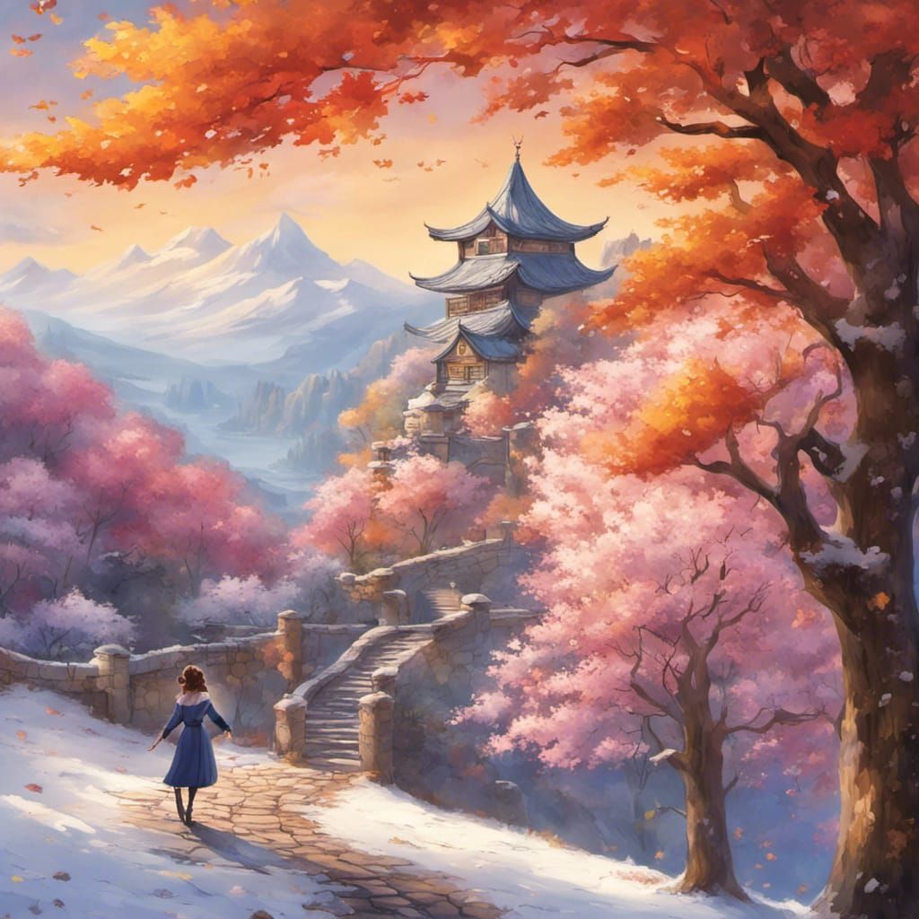 Four Seasons Collide in Dreamlike Landscape