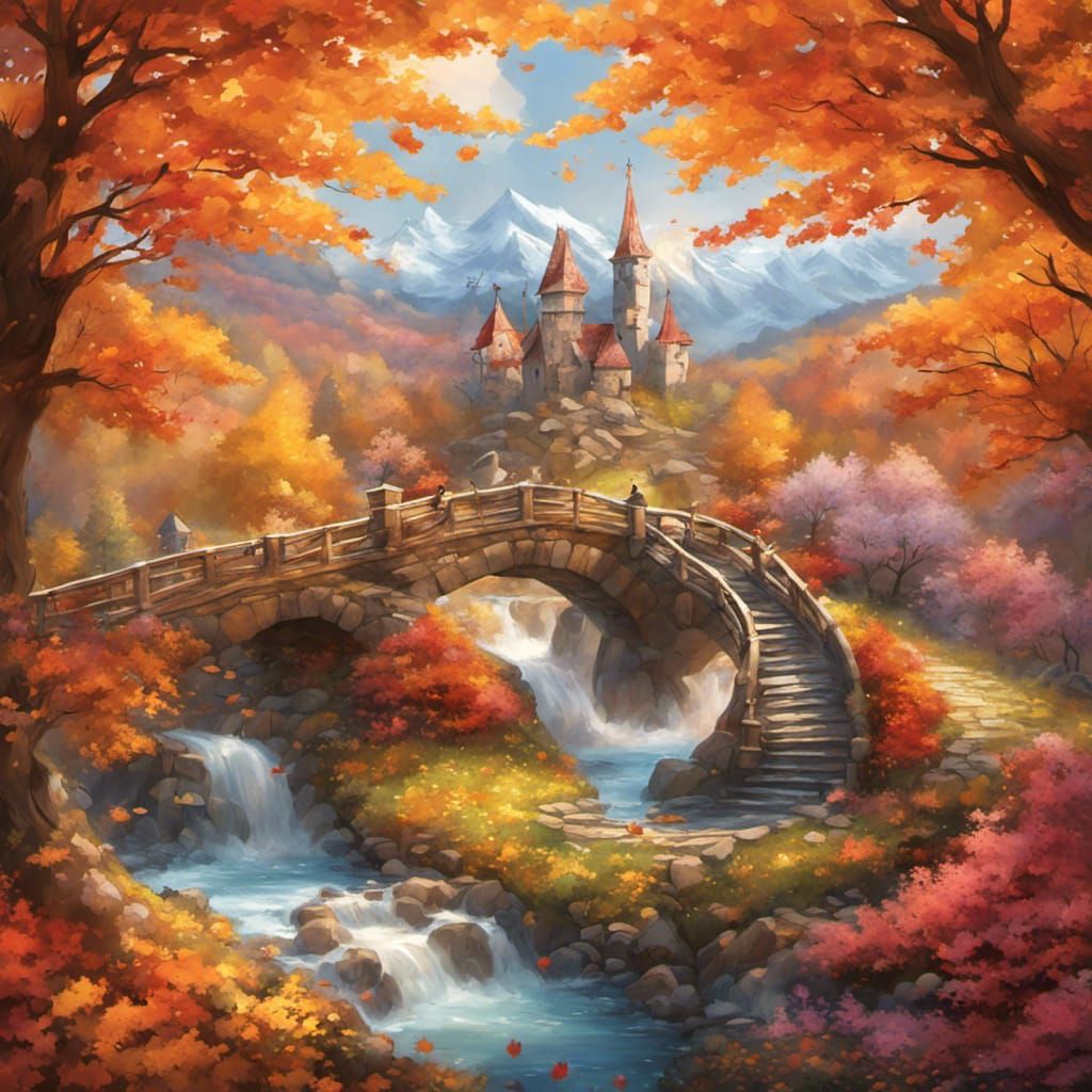 Fantasy Landscape with Colliding Seasons