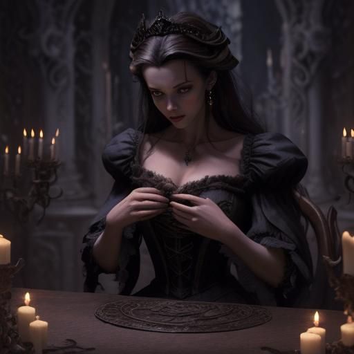 Gothic Beauty and the Beast AI Art