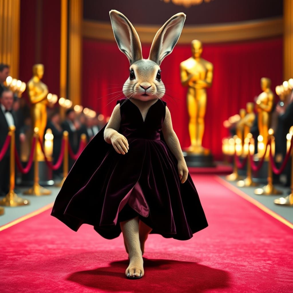 Glamorous Bunny Red Carpet Icon at the Oscars