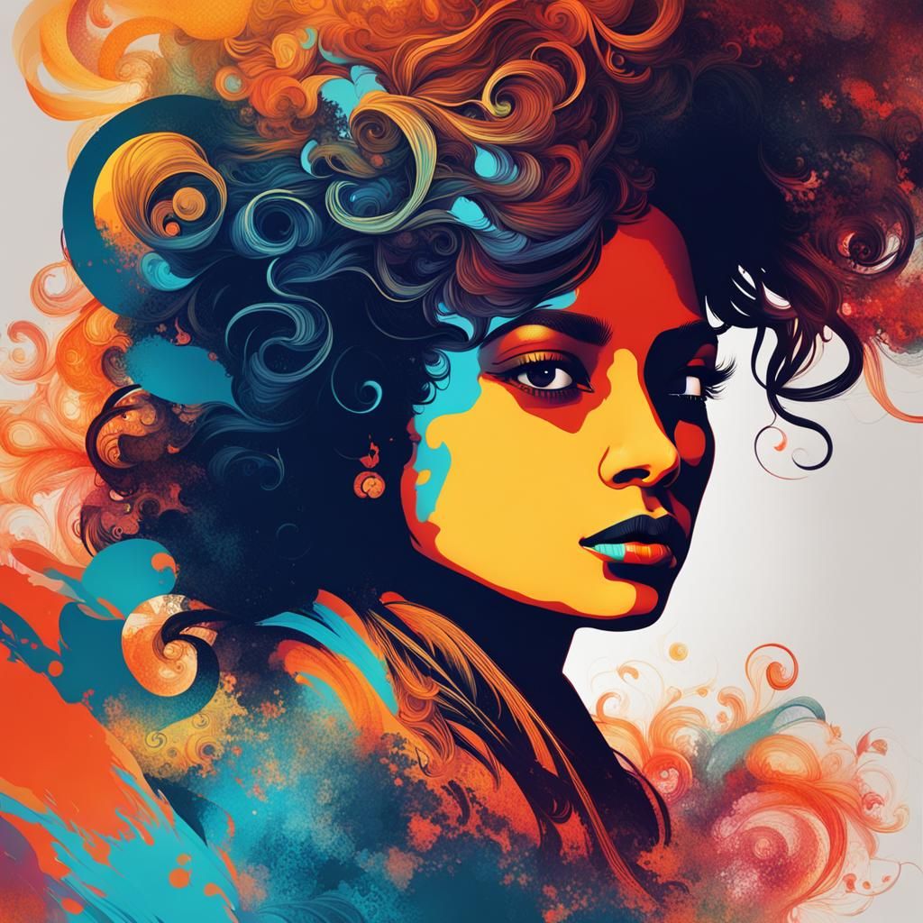 High Contrast Silhouette with Intricate Colors