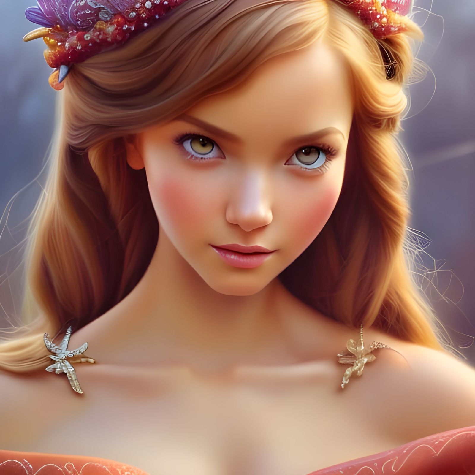 Gorgeous Disney Princess Portrait in Digital Art Style