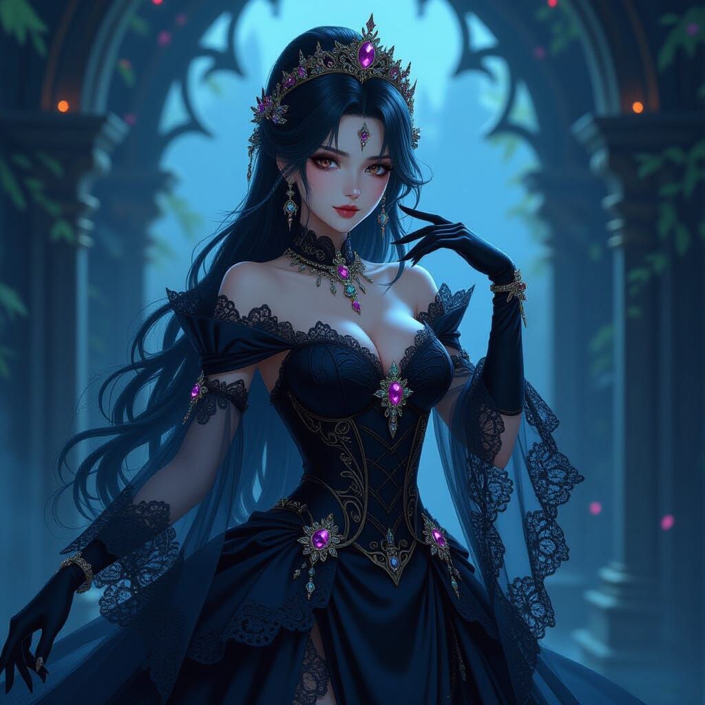 Gothic Princess in 3D Anime Style