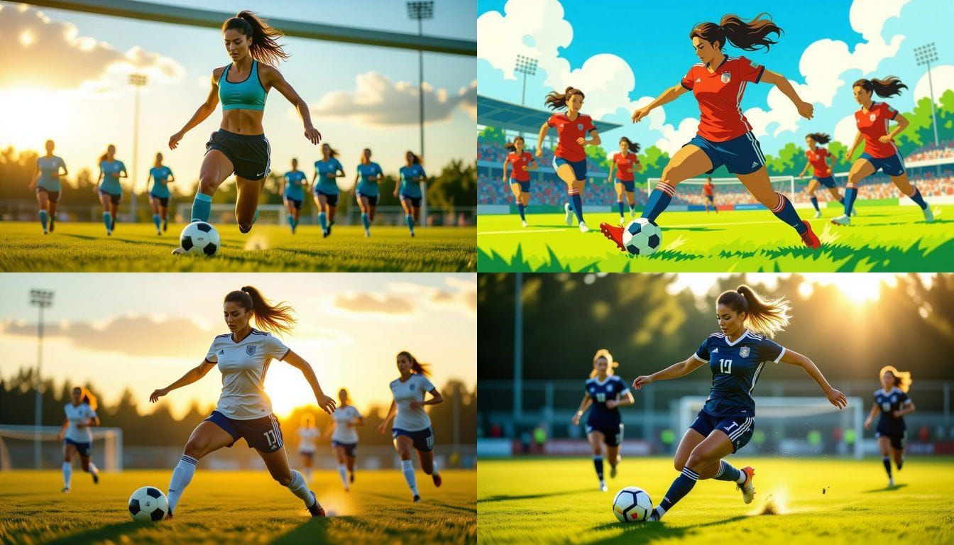 Woman Playing Soccer in Minimalist Uniforms
