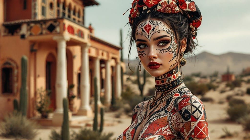 Elegant Dragonrider Portrait in Vibrant Eastern European Fol...