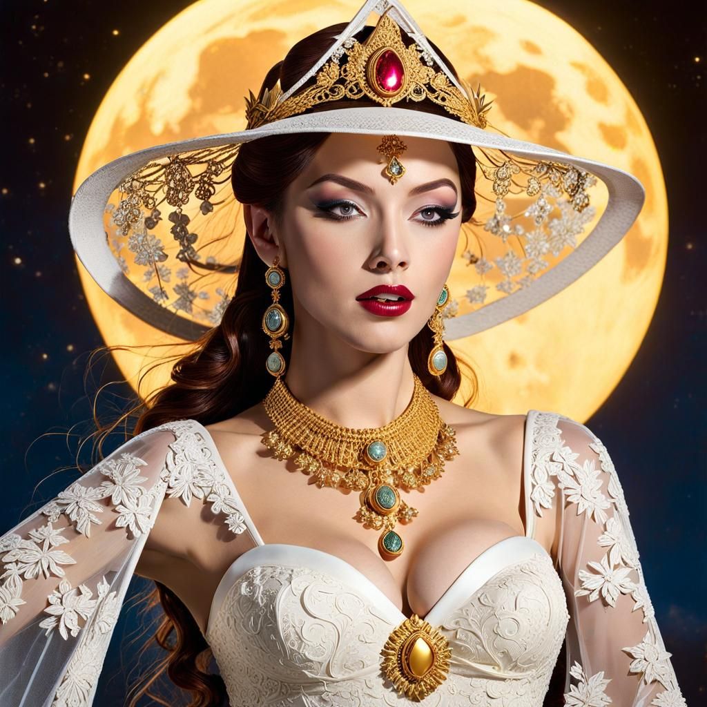 Redhead Star Goddess Portrait in Fantasy Art Style