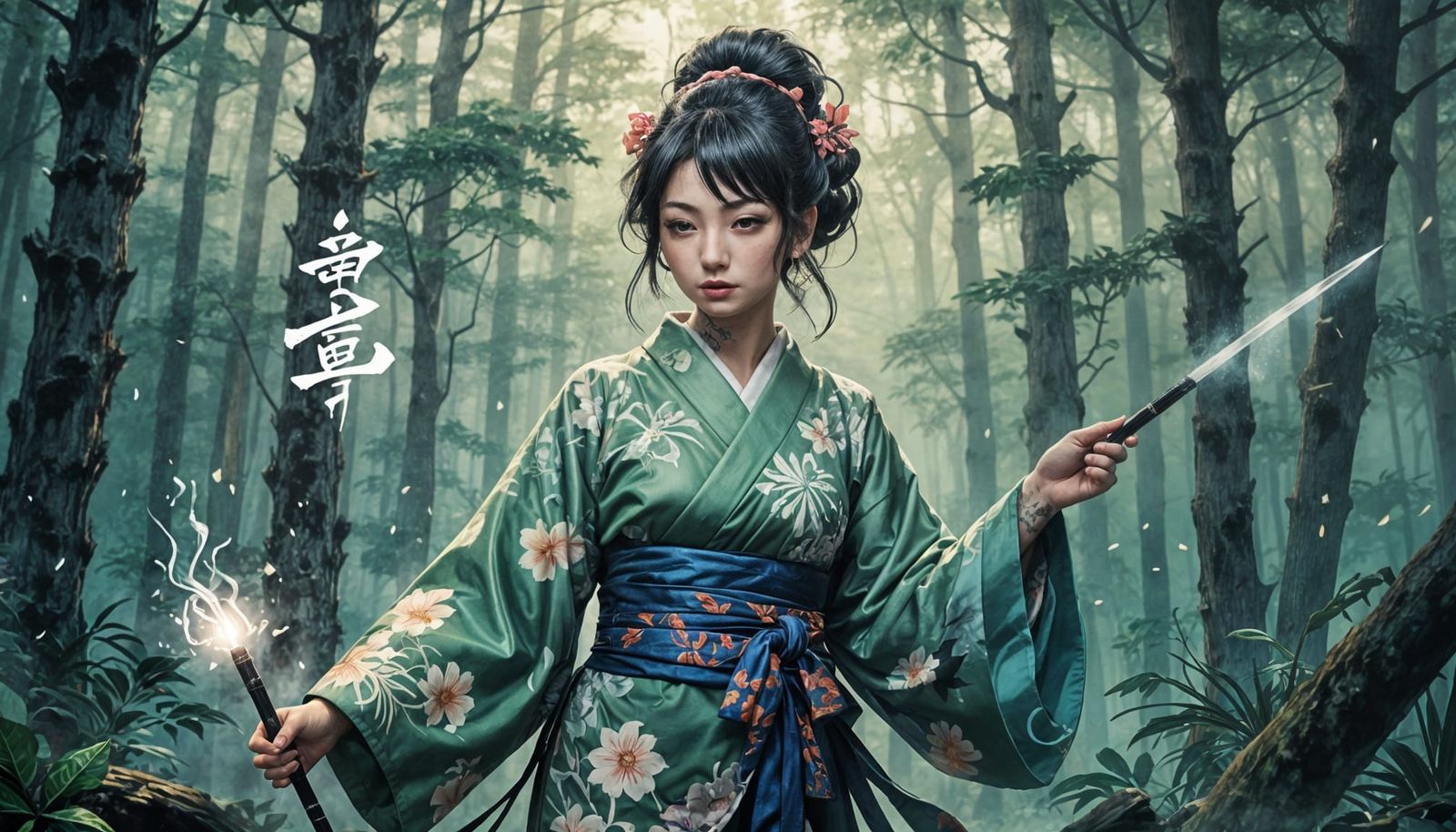 Tattooed Japanese Witch Portrait