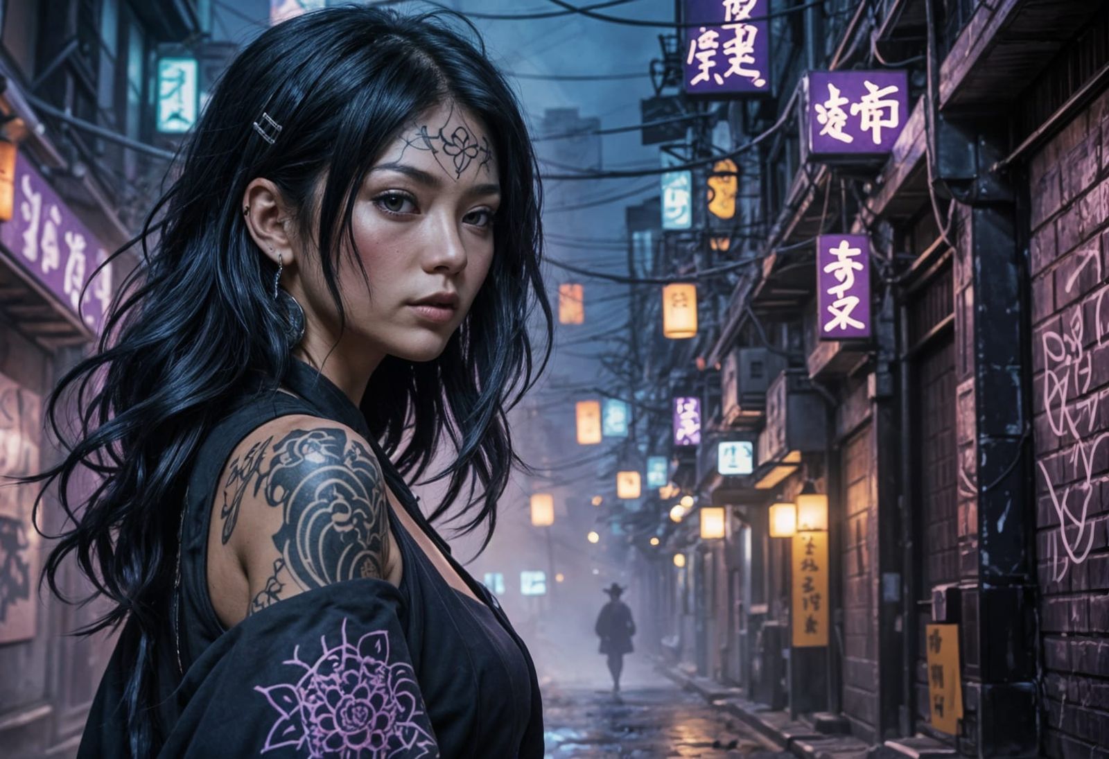 Tattooed Japanese Witch: Mystical Art