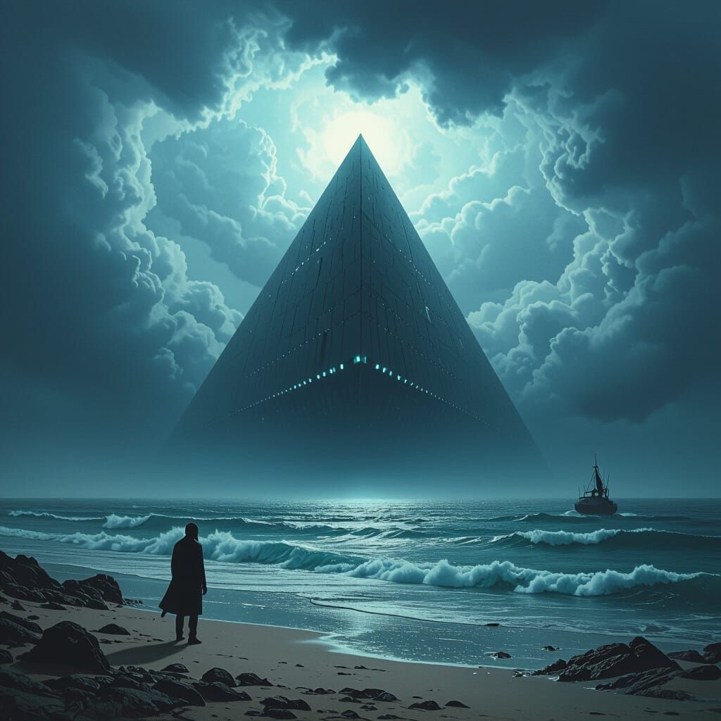 Mysterious Bermuda Triangle in Surreal Style