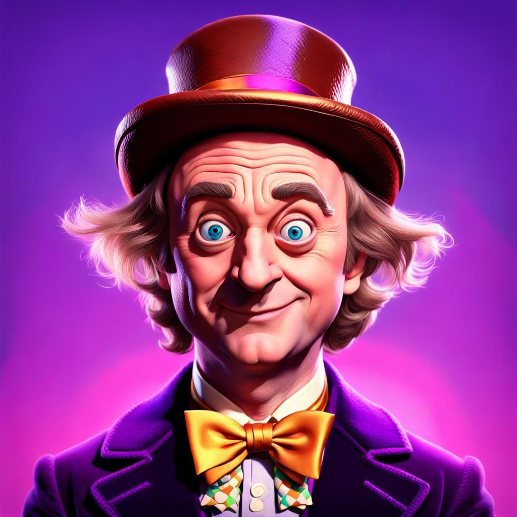 Margot Robbie as Willy Wonka: Pixar-Style 3D Portrait