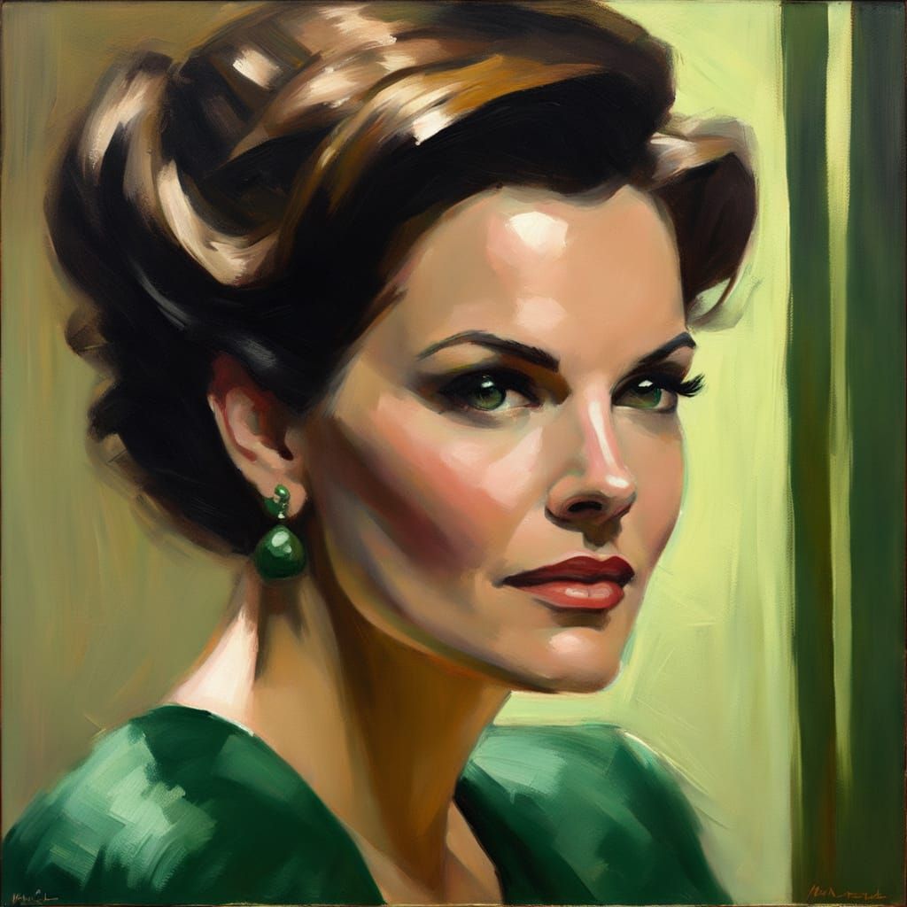 Impressionistic Portrait in Edward Hopper Style