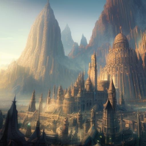 Epic Fantasy City Concept Art in 8k