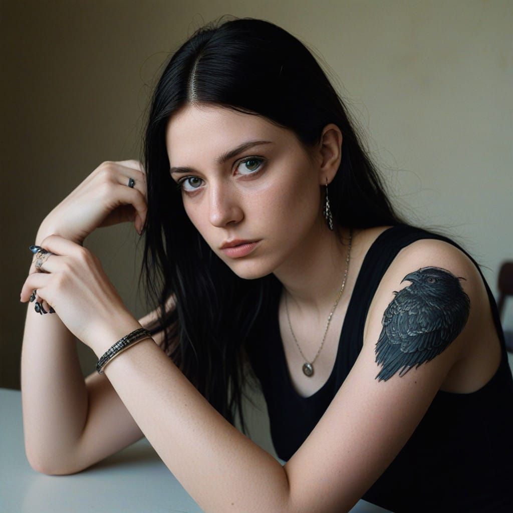 Hyperrealistic Tattoo Session in Moody Golden Lighting