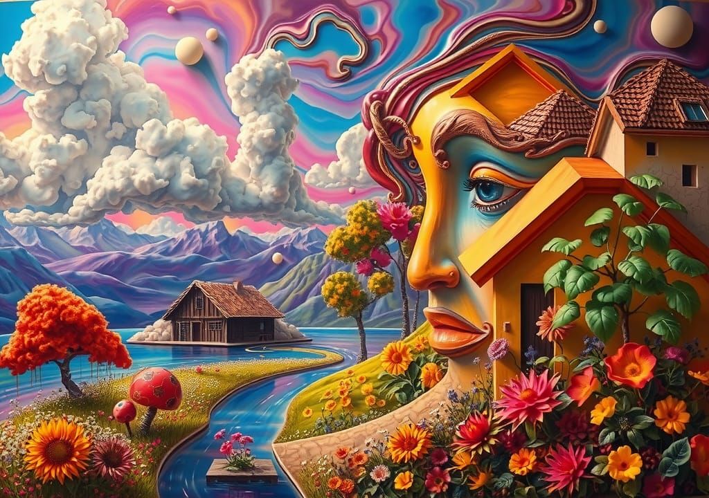 Enchanting Surreal Landscape in Vibrant Colors