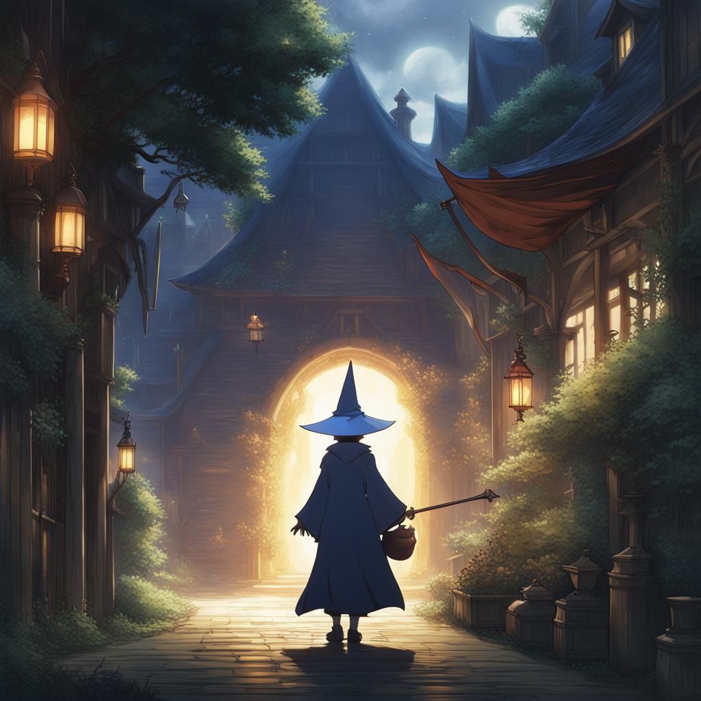 Black Mage in Ghibli Anime Style