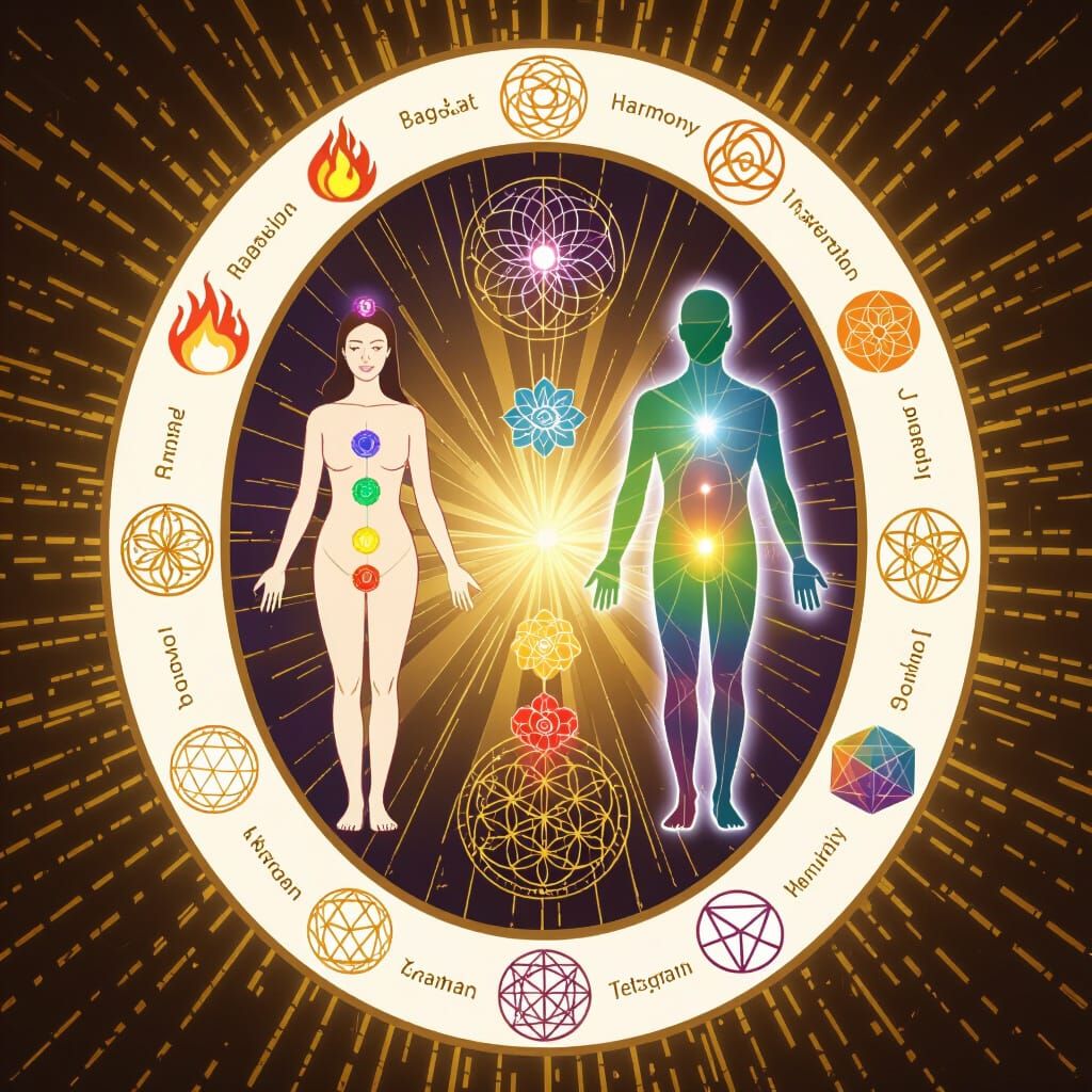 Spiritual Bodies and Sacred Geometry in Matte Painting Style