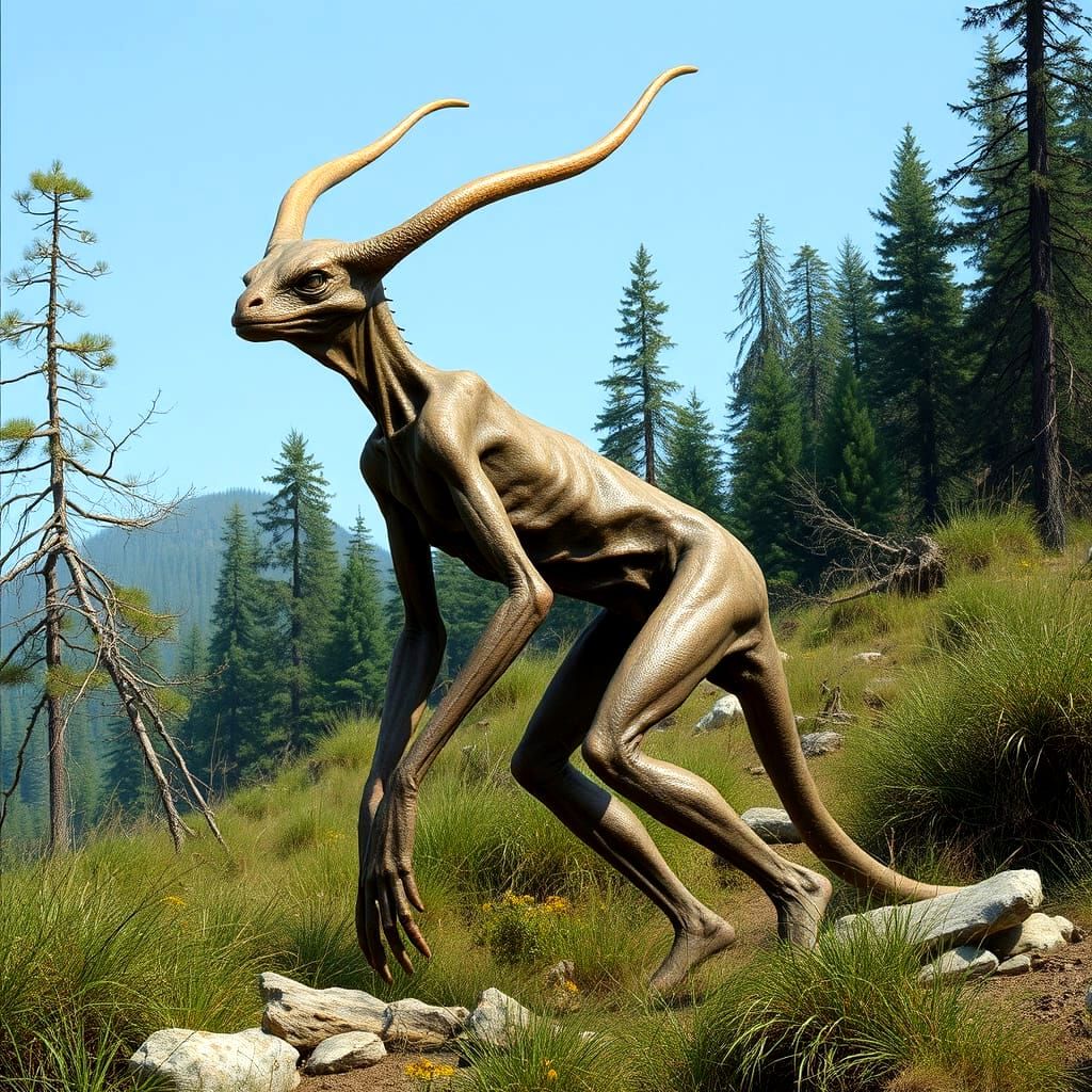 Ectomorph Creature in Natural Surroundings