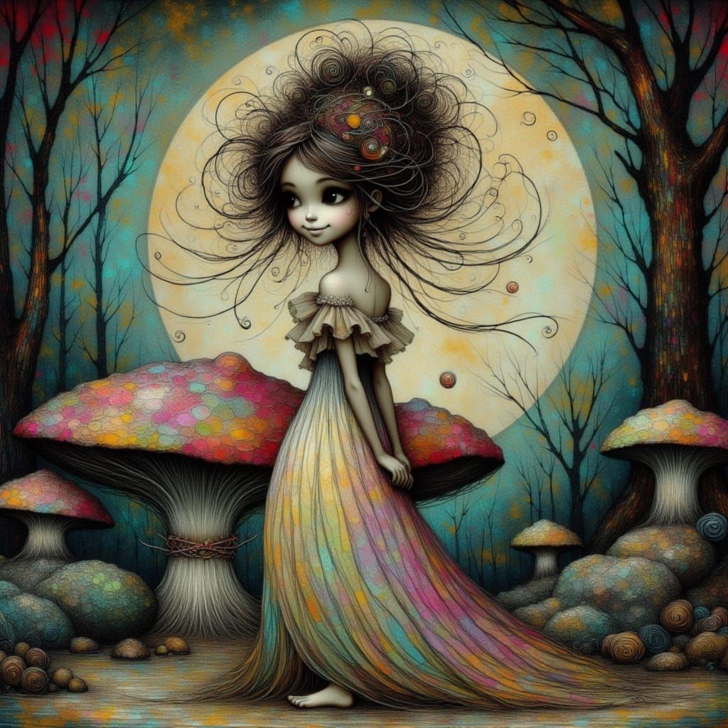 Ethereal Fairy Queen on Mushroom Throne