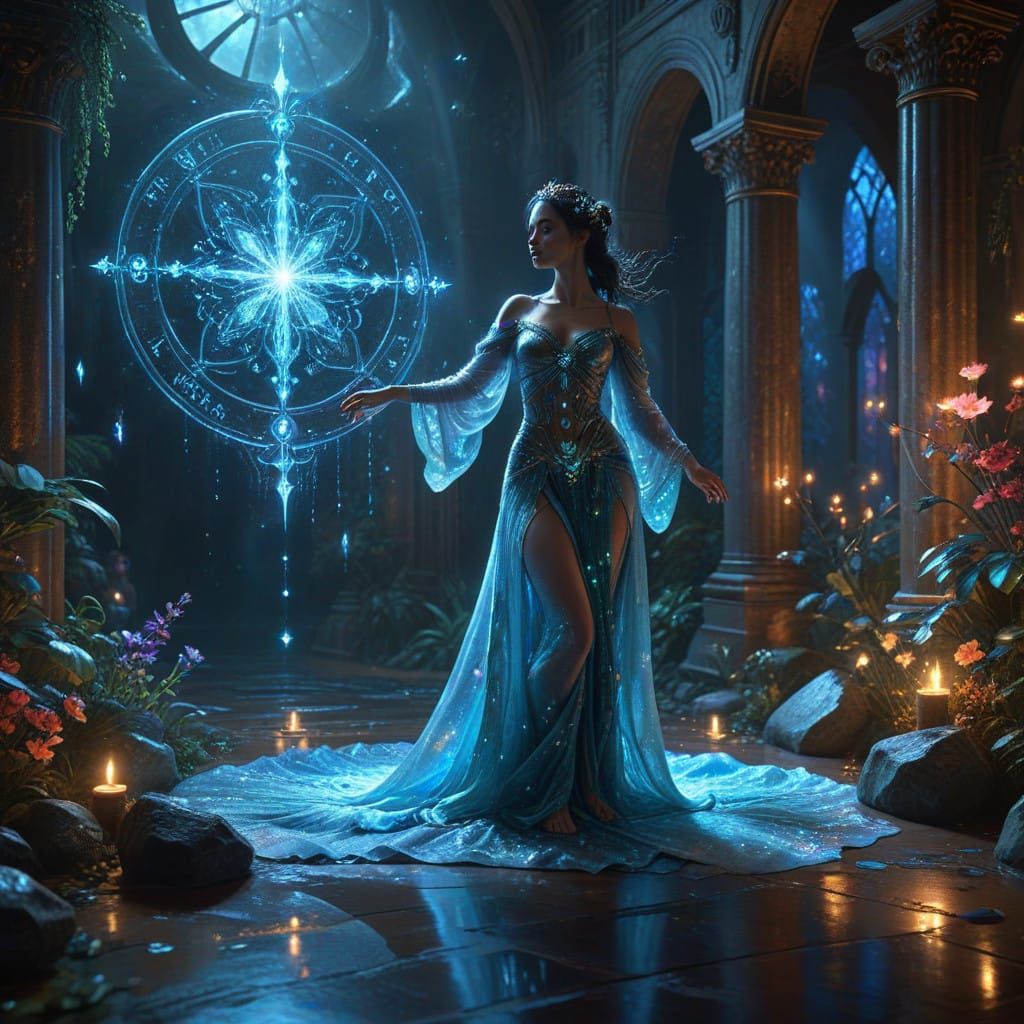 Mystical Earth Being Embodies Sacred Crystal Energy