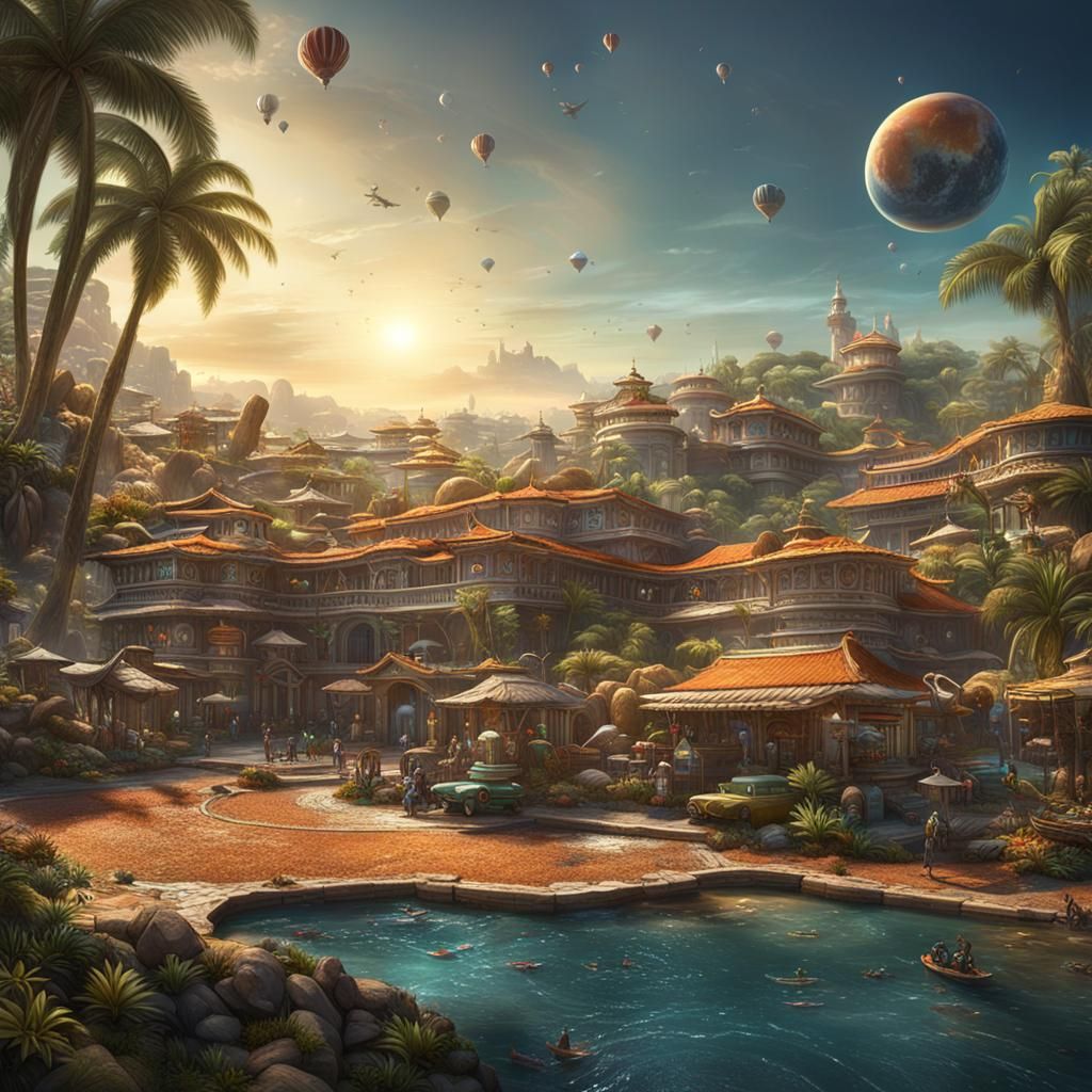 Belo Horizonte Beach on Saturn: A Detailed Matte Painting