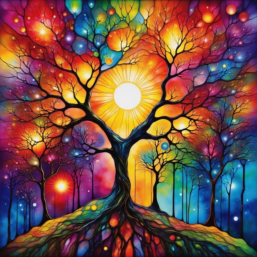 Abstract Color Fields with Geometric Patterns