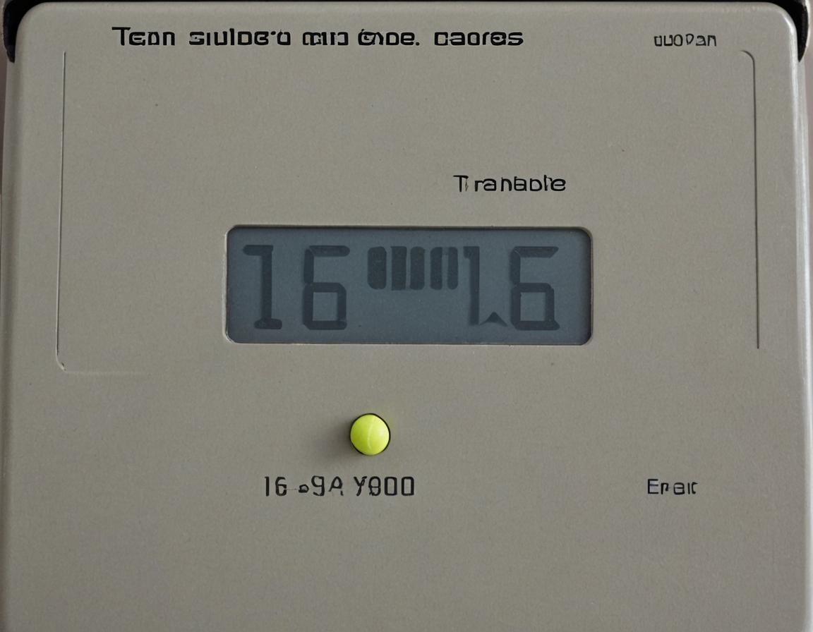 overview screen of a 1980s handheld LCD game with a "Tennis"...