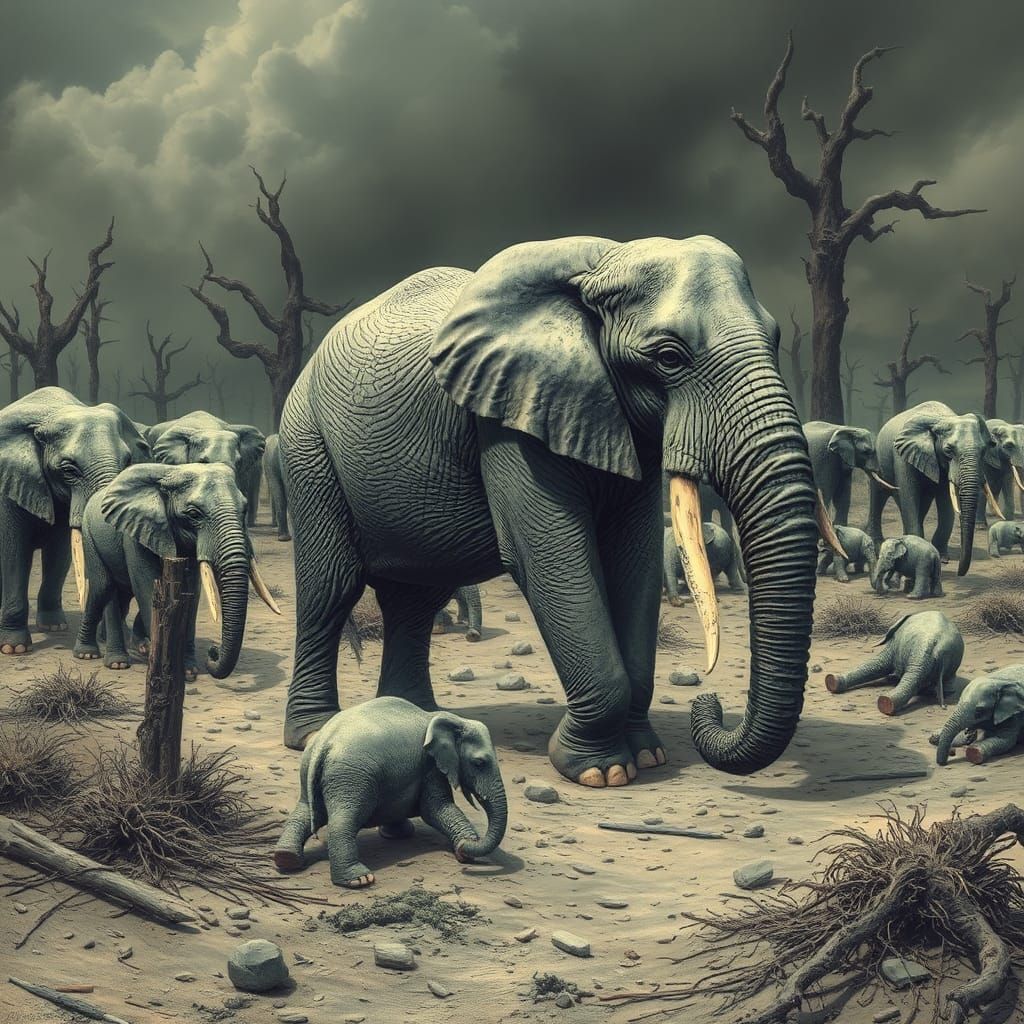 AI Generated Elephant Graveyard