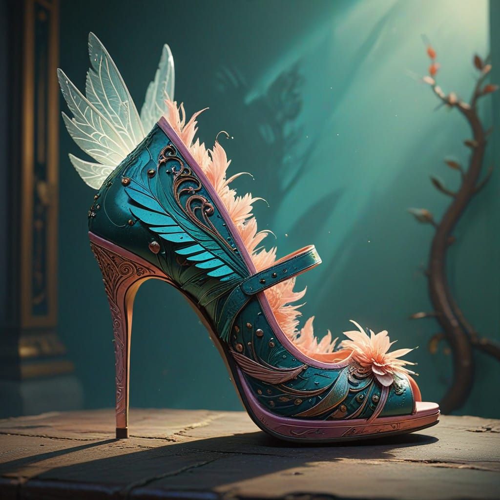Ethereal Stiletto Heels with Delicate Wings