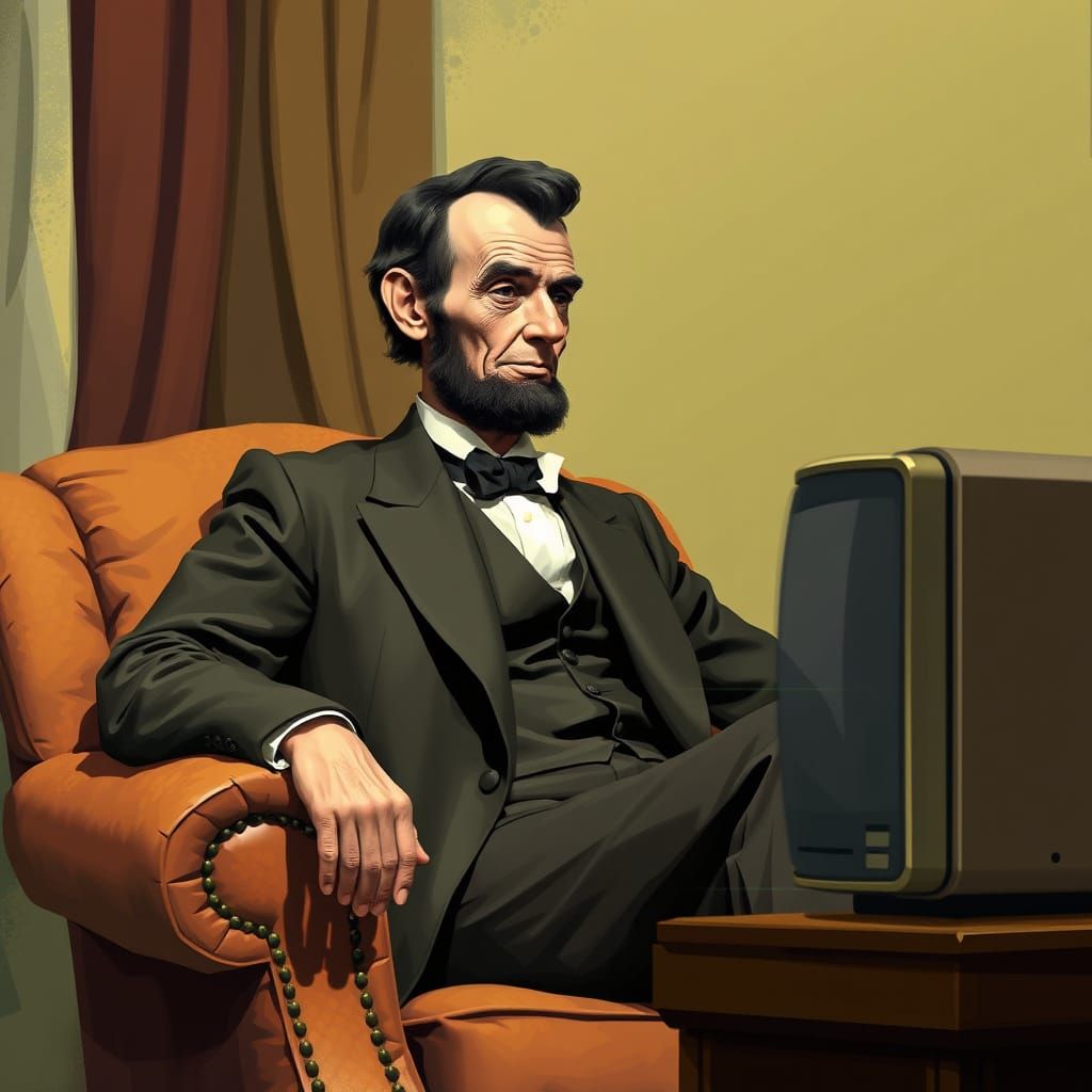 Lincoln's Night In: A Digital Painting