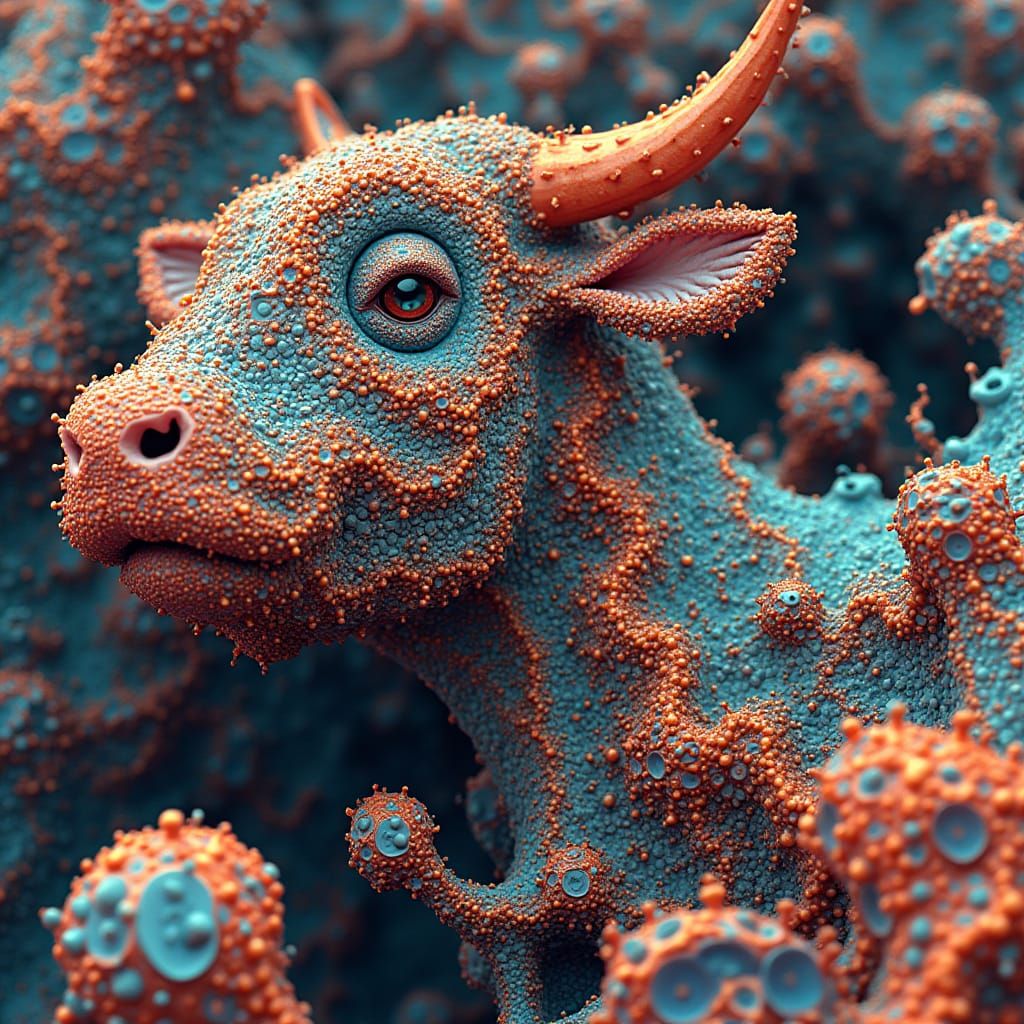 Abstract Vector Fractal with Zentangle Elements