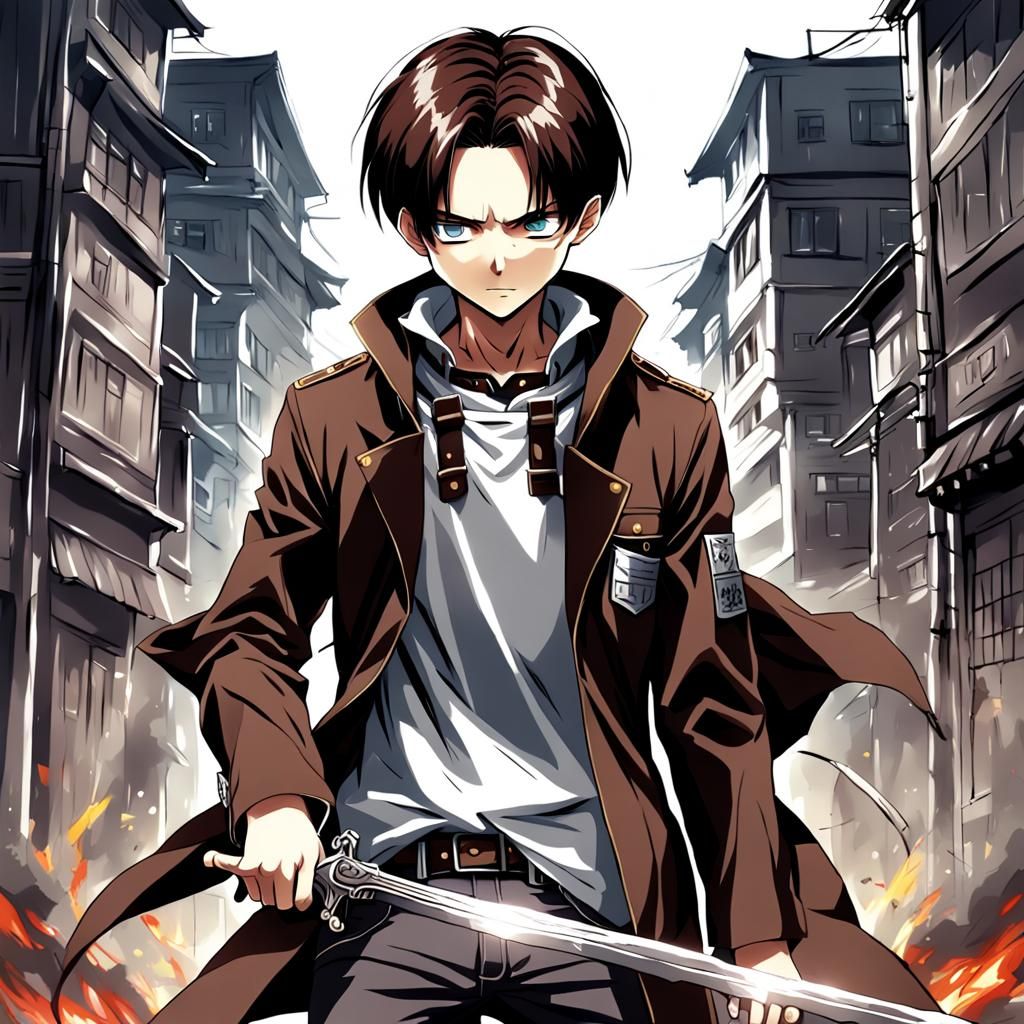 Dark-Haired Anime Character in Manga Style