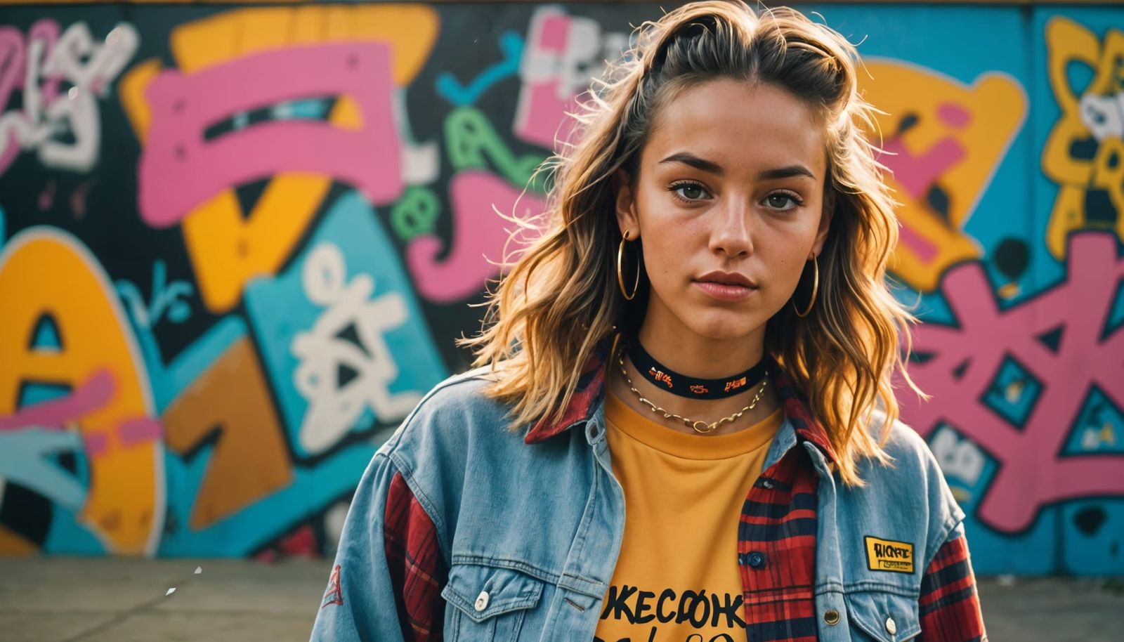 Skater Girl Selfie in 80s Skate Park