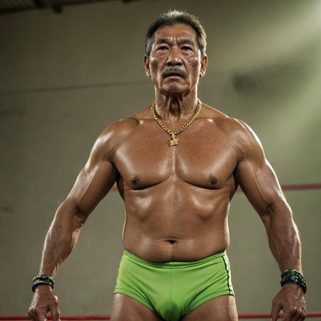 Bolivian Wrestler in Neon Spandex, Sports Photography