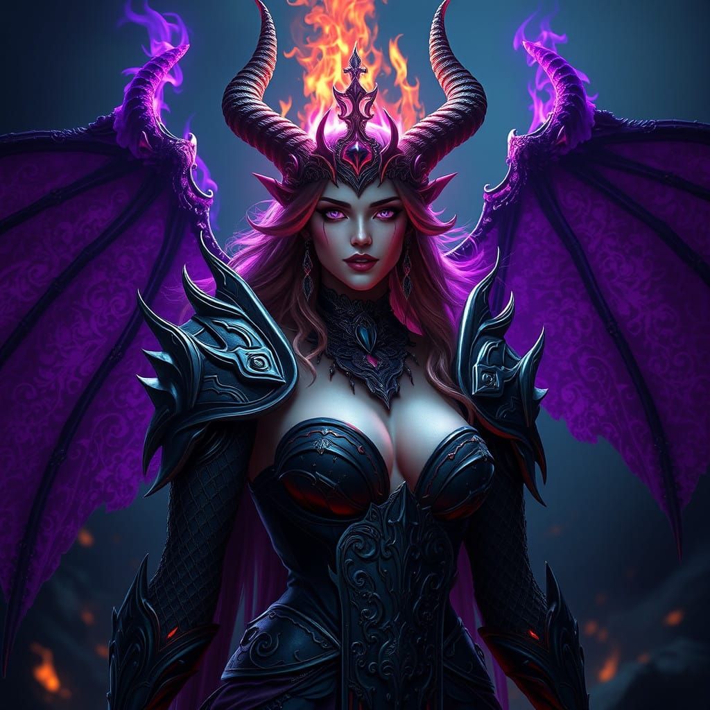 Dark Queen in Majestic, Dark Fantasy Armor