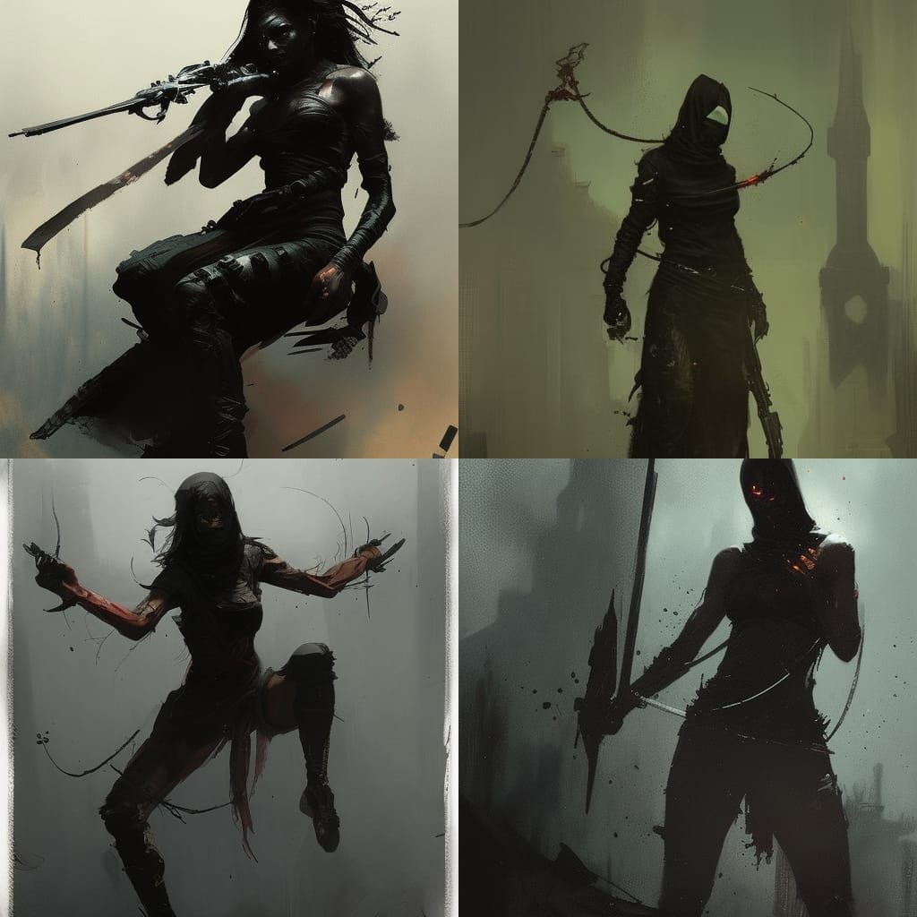 Sinister Black Tar Assassin by Rutkowski