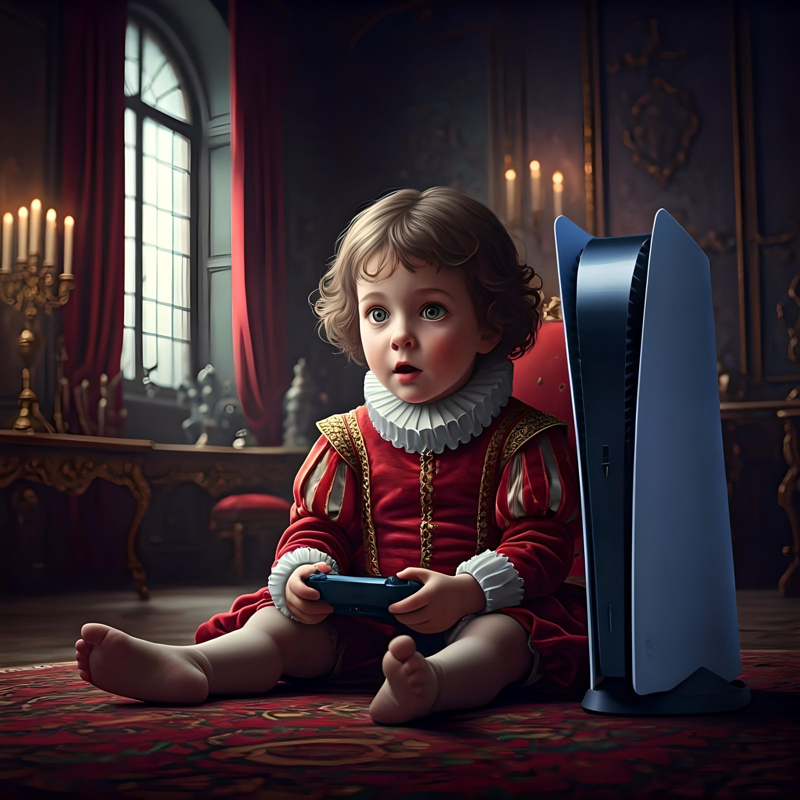 Renaissance Child Gaming on PlayStation 5