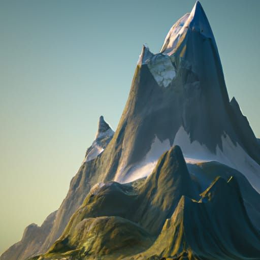 Detailed Mountain Landscape in Fantasy Concept Art