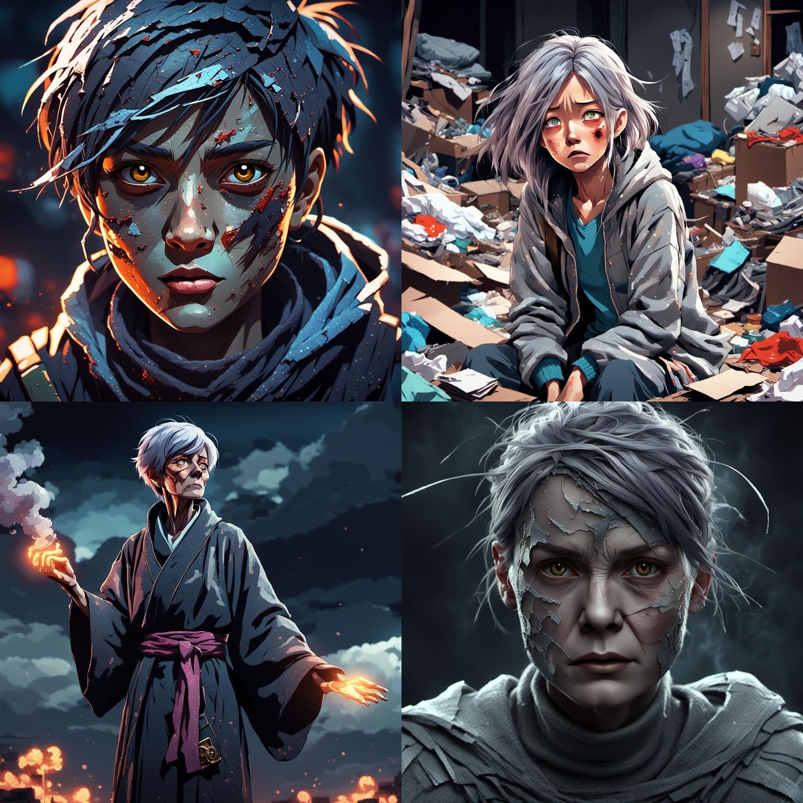 Anime Style Zodiac Cancer Woman: Cel-Shaded Art