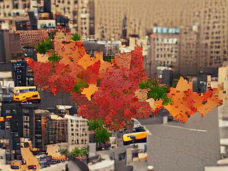 Autumn Cityscape in Digital Art Style