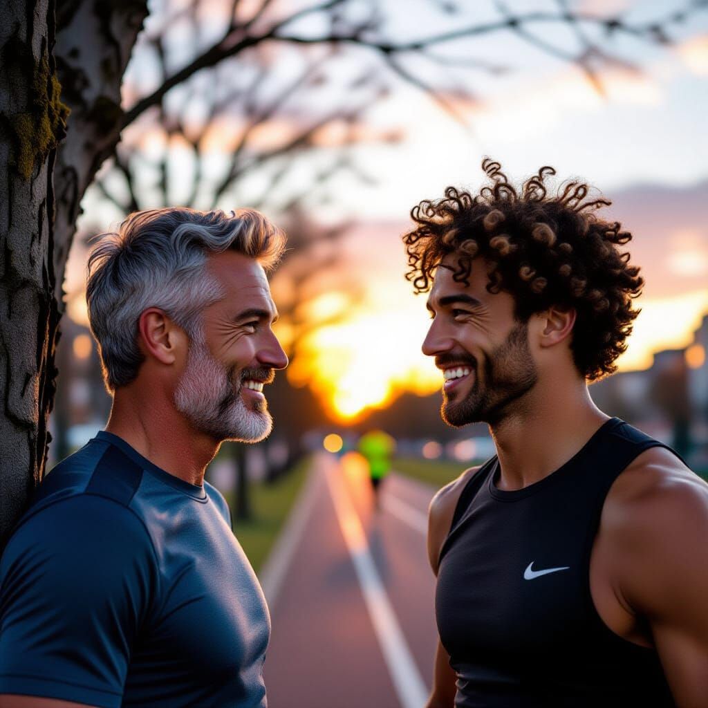 Affectionate Morning Run: A Cinematic 35mm Portrait