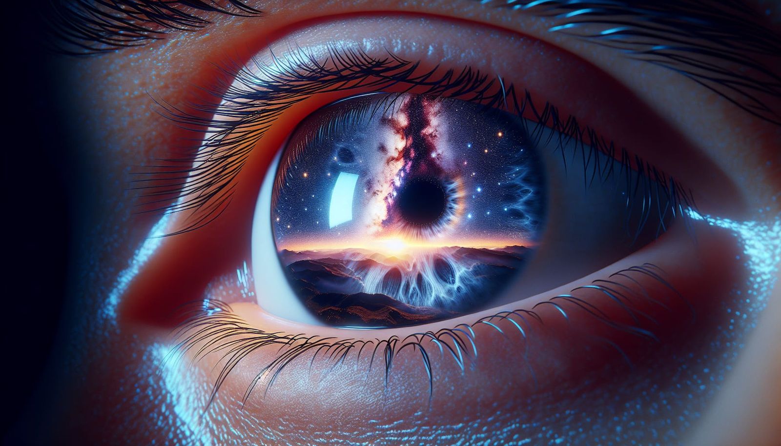 Milky Way Reflection in Eyes: Hyperdetailed Stargazing